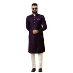 Classic Dark Purple Achkan for Men | Elegant Ethnic Wear | Jaipurio